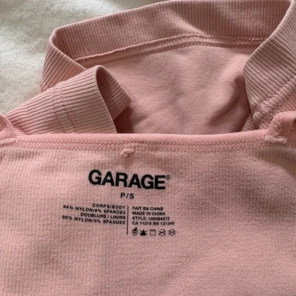 Garage Pink Ribbed Crop Top - Picture 2 of 2